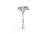 White gold Fancy Pink Marquise  Halo Diamond Engagement Ring with Vintage-Inspired Band and Four-Prong Setting_5