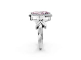 White gold Fancy Pink Marquise  Halo Diamond Floral Band with Four-Prong Setting_57