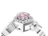 White gold Fancy Pink Marquise  Halo Diamond Floral Band with Four-Prong Setting_59