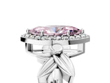 White gold Fancy Pink Marquise  Halo Diamond Floral Band with Four-Prong Setting_60