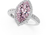 White gold Fancy Pink Marquise  Halo Diamond Pavé Band Ring with Prong Setting_21