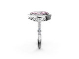 White gold Fancy Pink Marquise  Halo Diamond Pavé Band Ring with Prong Setting_22