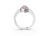 White gold Fancy Pink Marquise  Halo Diamond Pavé Band Ring with Prong Setting_23