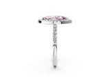 White gold Fancy Pink Marquise  Halo Diamond Pavé Solitaire Ring_47