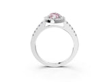 White gold Fancy Pink Marquise  Halo Diamond Pavé Solitaire Ring_48