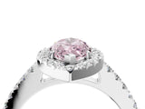 White gold Fancy Pink Marquise  Halo Diamond Pavé Solitaire Ring_49