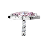 White gold Fancy Pink Marquise  Halo Diamond Pavé Solitaire Ring_50