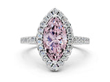 White gold Fancy Pink Marquise  Halo Diamond Pavé Solitaire Ring_57