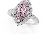 White gold Fancy Pink Marquise  Halo Diamond Pavé Solitaire Ring_58