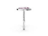 White gold Fancy Pink Marquise  Halo Diamond Pavé Solitaire Ring_59
