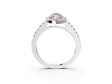 White gold Fancy Pink Marquise  Halo Diamond Pavé Solitaire Ring_60