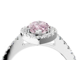 White gold Fancy Pink Marquise  Halo Diamond Pavé Solitaire Ring_61