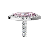White gold Fancy Pink Marquise  Halo Diamond Pavé Solitaire Ring_62