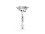 White gold Fancy Pink Marquise  Halo Diamond Pave Band Ring with Four-Prong Setting_17