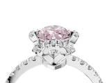 White gold Fancy Pink Marquise  Halo Diamond Pave Band Ring with Four-Prong Setting_19