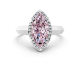 White gold Fancy Pink Marquise  Halo Diamond Ring with Cathedral Band and Four-Prong Setting_48