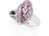 White gold Fancy Pink Marquise  Halo Diamond Ring with Cathedral Band and Four-Prong Setting_50