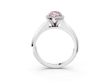 White gold Fancy Pink Marquise  Halo Diamond Ring with Cathedral Band and Four-Prong Setting_51