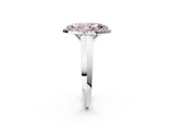 White gold Fancy Pink Marquise  Halo Diamond Ring with Cathedral Band and Four-Prong Setting_51