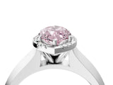 White gold Fancy Pink Marquise  Halo Diamond Ring with Cathedral Band and Four-Prong Setting_53