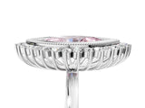 White gold Fancy Pink Marquise  Halo Diamond Ring with Milgrain Edge and Round Prong Setting_127