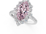 White gold Fancy Pink Marquise  Halo Diamond Ring with Pavé Band and Prong Setting_39