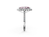 White gold Fancy Pink Marquise  Halo Diamond Ring with Pavé Band and Prong Setting_39