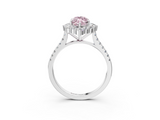 White gold Fancy Pink Marquise  Halo Diamond Ring with Pavé Band and Prong Setting_41
