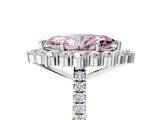 White gold Fancy Pink Marquise  Halo Diamond Ring with Pavé Band and Prong Setting_42