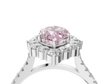 White gold Fancy Pink Marquise  Halo Diamond Ring with Pavé Band and Prong Setting_42