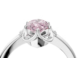 White gold Fancy Pink Marquise  Halo Diamond Ring with Round Cluster Setting, Solitaire Band, and Four-Prong Setting_87