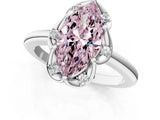 White gold Fancy Pink Marquise  Halo Diamond Ring with Round Cluster Setting, Solitaire Band, and Four-Prong Setting_90