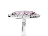 White gold Fancy Pink Marquise  Halo Diamond Solitaire with Pavé Band and Four-Prong Setting_109