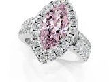 White gold Fancy Pink Marquise  Halo Diamond Split Shank Engagement Ring with Prong Setting_56
