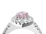 White gold Fancy Pink Marquise  Halo Diamond Split Shank Engagement Ring with Prong Setting_59
