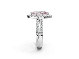 White gold Fancy Pink Marquise  Halo Diamond Split Shank Engagement Ring with Prong Setting_63