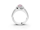 White gold Fancy Pink Marquise  Halo Diamond Split Shank Engagement Ring with Prong Setting_64