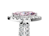 White gold Fancy Pink Marquise  Halo Diamond Split Shank Engagement Ring with Prong Setting_66