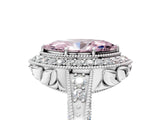White gold Fancy Pink Marquise  Halo Diamond Split Shank Ring with Milgrain Detail_54