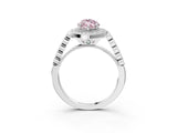 White gold Fancy Pink Marquise  Halo Milgrain Solitaire with Bezel Set Side Stones and Pave Band_35