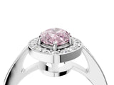 White gold Fancy Pink Marquise  Halo Pavé Diamond Engagement Ring with Bezel Setting_50