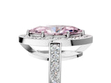 White gold Fancy Pink Marquise  Halo Pavé Diamond Engagement Ring with Bezel Setting_51