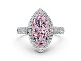 White gold Fancy Pink Marquise  Halo Pavé Diamond Engagement Ring with Four-Prong Setting_26