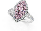 White gold Fancy Pink Marquise  Halo Pavé Diamond Engagement Ring with Four-Prong Setting_27
