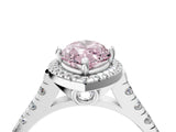 White gold Fancy Pink Marquise  Halo Pavé Diamond Engagement Ring with Four-Prong Setting_30