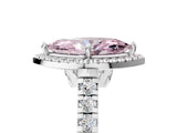 White gold Fancy Pink Marquise  Halo Pavé Diamond Engagement Ring with Four-Prong Setting_31