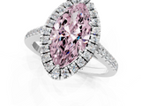 White gold Fancy Pink Marquise  Halo Pavé Diamond Engagement Ring with Four-Prong Setting_4