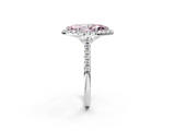 White gold Fancy Pink Marquise  Halo Pavé Diamond Engagement Ring with Four-Prong Setting_5