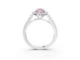 White gold Fancy Pink Marquise  Halo Pavé Diamond Engagement Ring with Four-Prong Setting_6