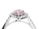 White gold Fancy Pink Marquise  Halo Pavé Diamond Engagement Ring with Four-Prong Setting_7